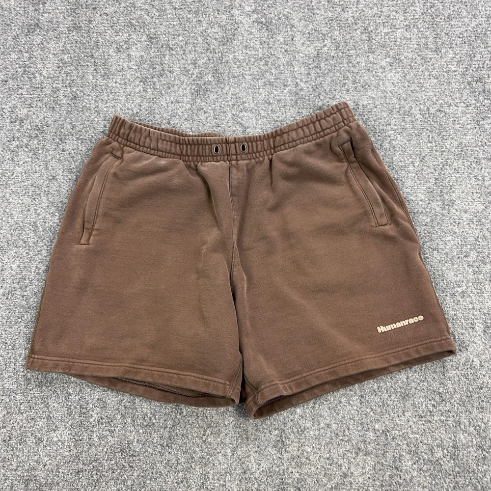 Adidas Humanrace Pharrell Williams Sweat Shorts Mens XL Brown 100% Cotton Fleece